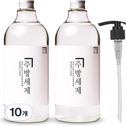 살림백서 주방세제 자몽향 + 전용펌프 세트, 1L, 10개