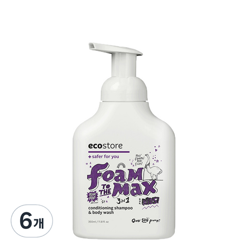 에코스토어 키즈 포밍워시 3in1 클렌저 페어 팝, 350ml, 6개