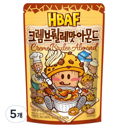 바프 크렘브륄레맛 아몬드, 120g, 5개