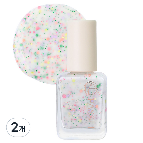파셋 셀럽 네일컬러 폴리쉬 매니큐어, 76 화이트버블, 7ml, 2개