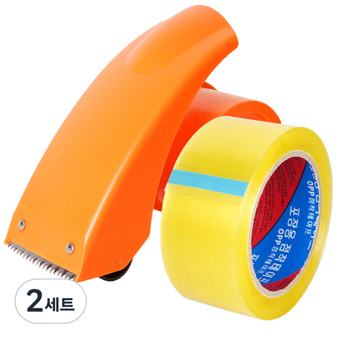 코멧 투명 박스 테이프 48mm x 50m + 커터기 세트, 2세트
