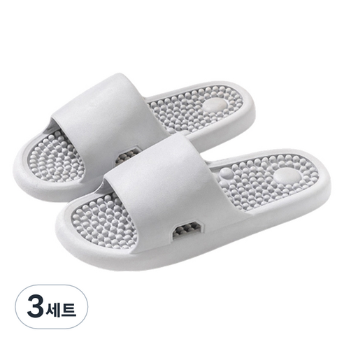 언헤브 뉴 컬러 지압 슬리퍼 250, 05 그레이, 3세트