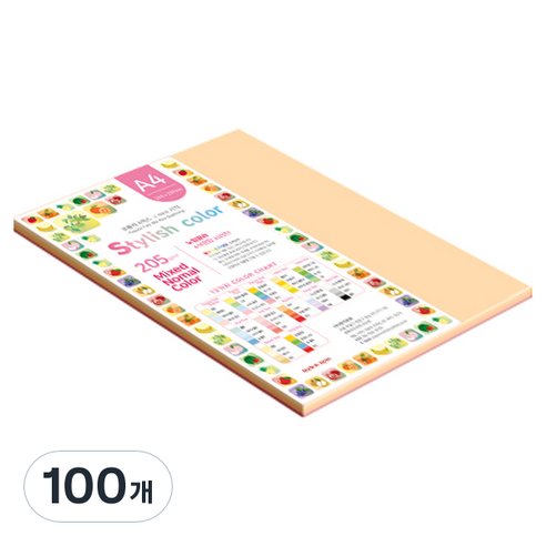 종이문화 SN 스타일리쉬 노멀 두꺼운 혼합색지 205g 08 Red Tone, 100개, A4