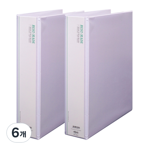 위즈오피스 투명 O링바인더 5cm, 화이트, 6개