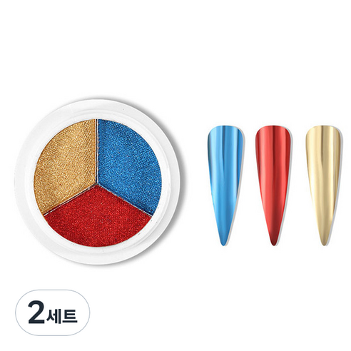 미러 네일파우더 3종 세트, 2세트, KN-A4016