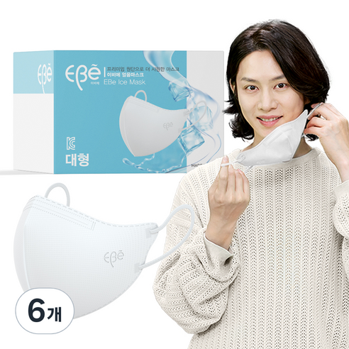 이비에 여름용 새부리형 컬러 마스크 대형, 30매, 6개, 화이트