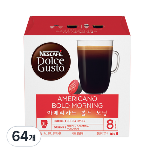 네스카페 돌체구스토 아메리카노 볼드모닝, 10g, 64개
