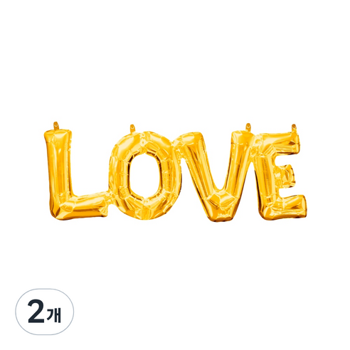 릴리드레스 대문자 LOVE 은박풍선 LPRP10, 골드, 2개