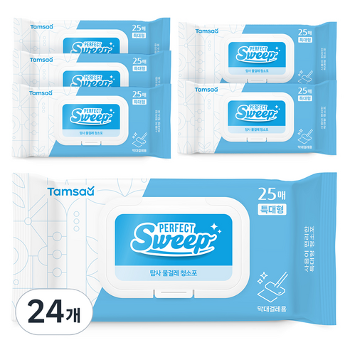 탐사 물걸레 청소포 특대형 캡형, 50g, 25매, 24개