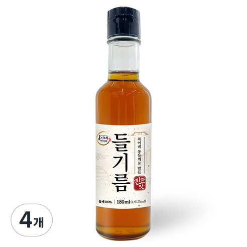 복이네먹거리 통들깨로 만든 진한맛 들기름, 180ml, 4개