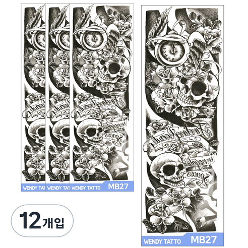 파티복닷컴 긴팔 대형 타투스티커, MB27, 12개