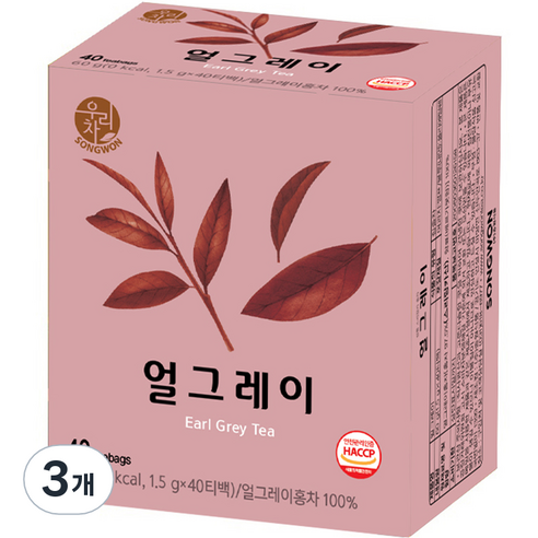 우리차 송원식품 얼그레이, 3개, 1.5g, 40개입