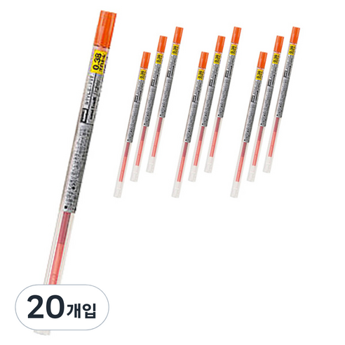 스타일핏 유니볼 시그노 젤잉크 리필심 UMR-109 0.38mm, 만다린오렌지, 20개