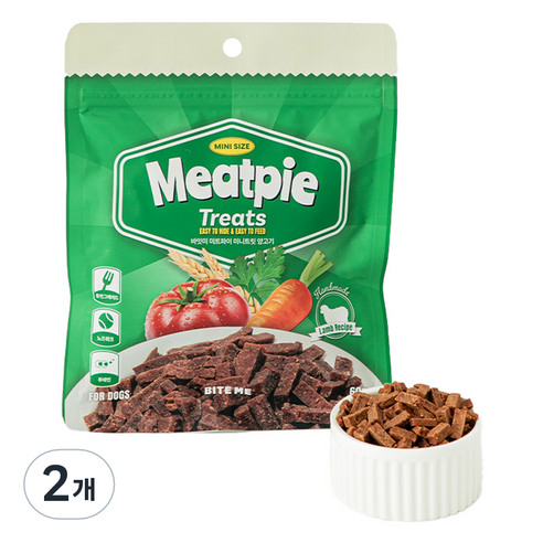 바잇미 강아지 미트파이 노즈워크 초미니 트릿, 60g, 2개, 양고기