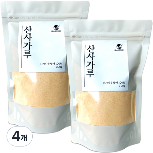 헬로우그린 국내산 산사가루 팩, 4개, 300g