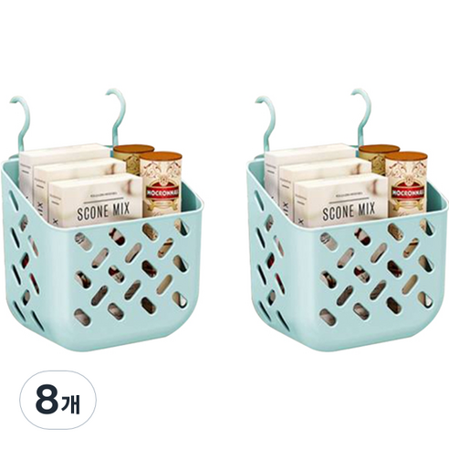 생활소담 걸이형 바구니, 8개, 블루