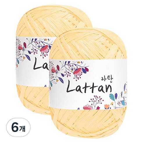 yarna 라탄 2볼 라피아실 40g, 47번(무광), 6개