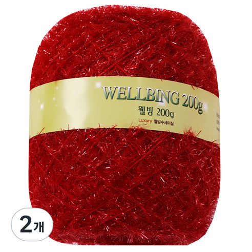 청송뜨개실 웰빙수세미 콘사 뜨개실 200g, 08 빨강, 2개