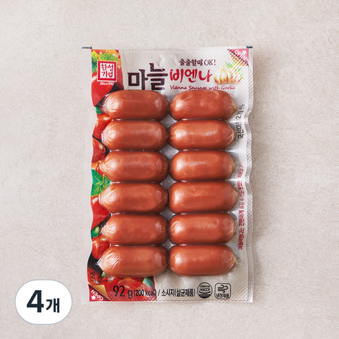 한성기업 마늘 비엔나, 92g, 4개