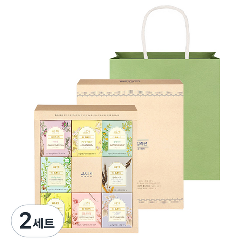 쌍계명차 티 포레스트 컬렉션 + 쇼핑백 선물세트, 2세트, 전통차 8종 x 5p + 쇼핑백