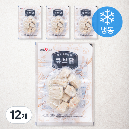 바디나인 내가 몸짱이될 큐브닭 오리지널 (냉동), 100g, 12개