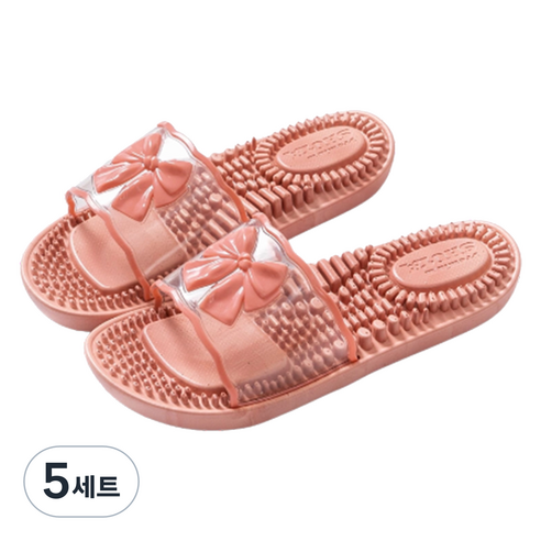 언헤브 리본 지압 슬리퍼 250, 03 코랄, 5세트