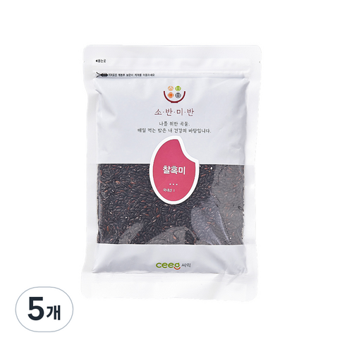 씨익 소반미반 찰흑미, 500g, 5개