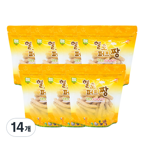 짱죽 헬로퍼프짱 유기농 쌀과자 21g, 단호박, 14개