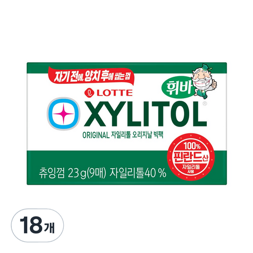 롯데제과 자일리톨 판 23g, 18개