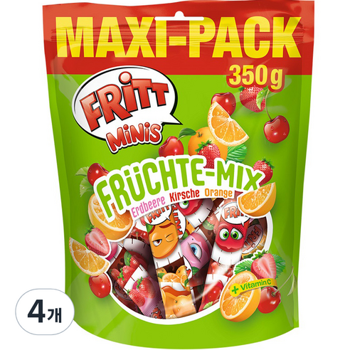러드윅 프리트 푸르트 믹스 츄잉캔디, 350g, 4개