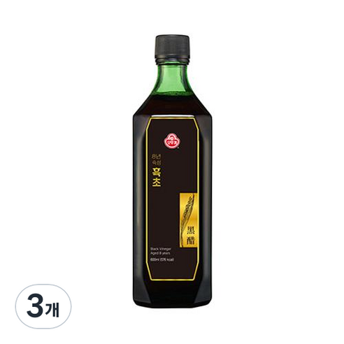 오뚜기 8년 숙성흑초, 600ml, 3개