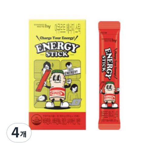 에치와이 야쿠르트 에너지 스틱, 15회분, 300g, 4개