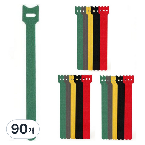 원이네 벨크로 케이블타이 T형 12 x 150 mm, 90개, 랜덤발송