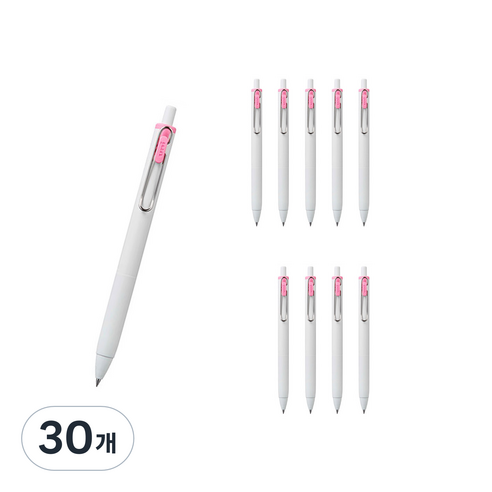유니볼 원 중성 잉크펜 0.5mm, 라이트핑크, 30개