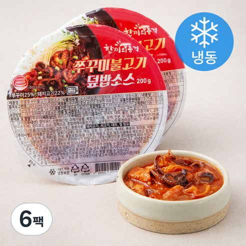한끼의품격 쭈꾸미 불고기 덮밥 소스 (냉동), 6팩, 200g