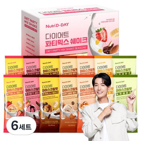 뉴트리디데이 다이어트 쉐이크 파티믹스 7종 x 2p 세트 350g, 6세트