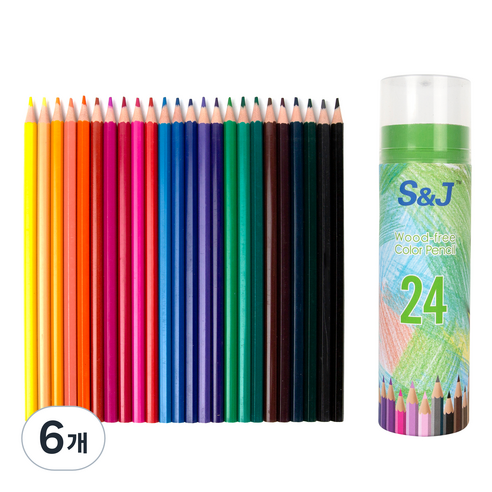 온비유 프리미엄 드로잉 색연필 17.5cm, 24색, 6개