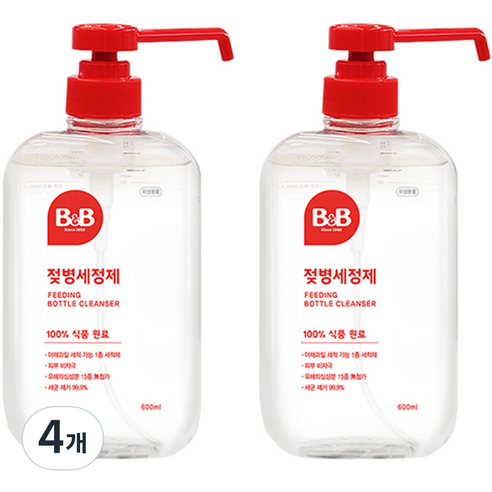 비앤비 젖병세정제 액상형, 600ml, 4개