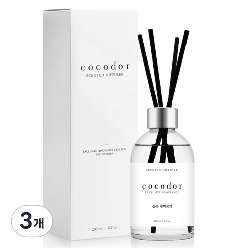 코코도르 화이트라벨 디퓨저, 숲속새벽공기, 200ml, 3개
