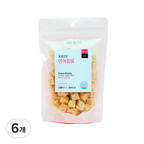 궁 반려동물 동결건조 간식 50g, 연어 트릿, 6개
