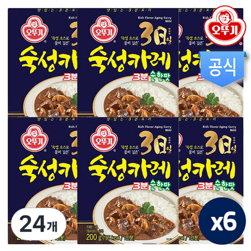 오뚜기 3일 숙성카레 순한맛, 200g, 24개