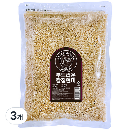 싱싱잡곡 부드러운 칼집 현미, 800g, 3개