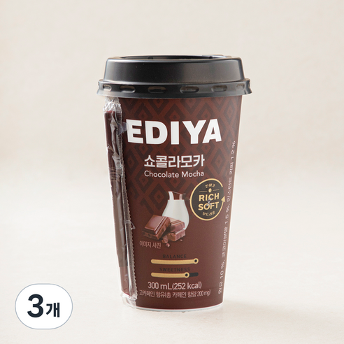 이디야 쇼콜라모카, 3개, 300ml