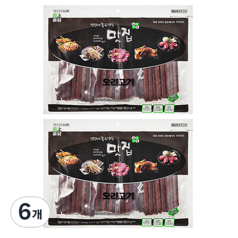 극상소재 애견 애묘겸용 건강에 좋은간식 맛집, 오리고기, 360g, 6개