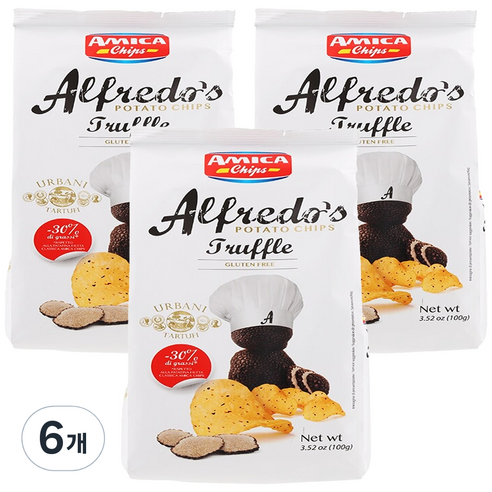 아미카칩스 알프레도 트러플 감자칩, 100g, 6개