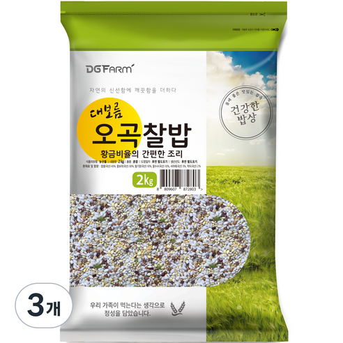 대구농산 황금비율의 간편한 조리 국내산 오곡찰밥, 2kg, 3개