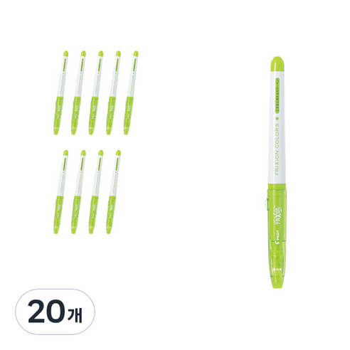 파이롯트 프릭션 칼라 수성펜 0.6mm SFC-10M, 소프트그린, 20개