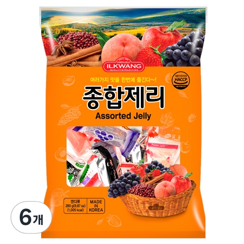 일광제과 종합 제리, 280g, 6개