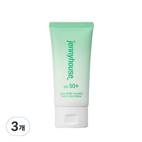 제니하우스코스메틱 아쿠아 모이스트 카밍 쉴드 선크림 SPF50+ PA++++, 50ml, 3개