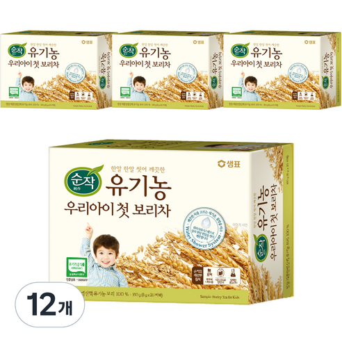 순작 유기농 우리아이 첫 보리차 160g, 20개입, 12개